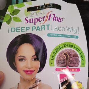 Deep part lace wig (black purple)